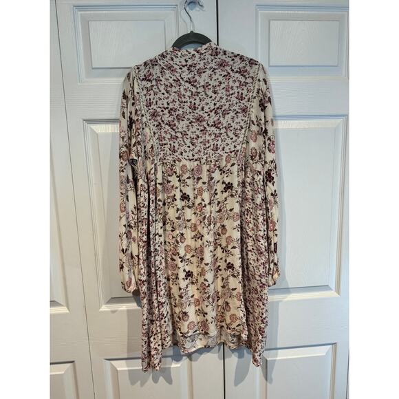 Knox Rose Boho Prairie Floral Print Peasant Babydoll Dress Oversized - Picture 8 of 8